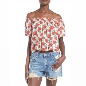 ASTR the label | Mixed Print Off the Shoulder Top • XS